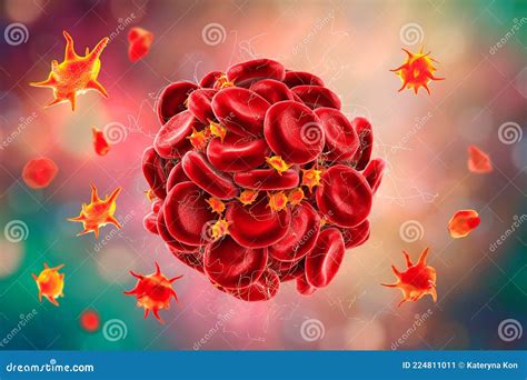 Blood Clot Made Of Red Blood Cells Platelets And Fibrin Protein