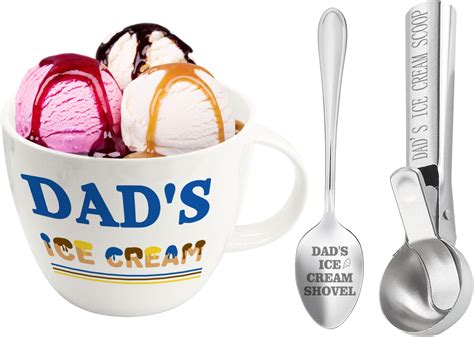 Peony Man Ts For Dad Ice Cream Bowl And Spoon Set 20 Oz