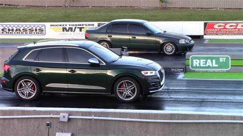 Audi Sq5 Vs Tesla Model X And Honda Civic 1 4 Mile Drag Races Youtube