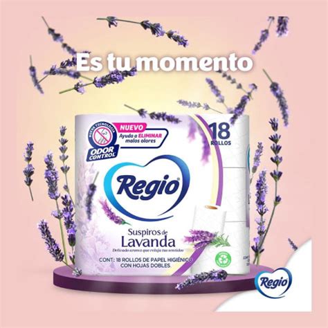 Papel Higiénico Regio Suspiros de Lavanda 18 rollos con 230 hojas