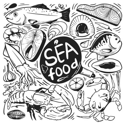 Free Seafood Doodles AI