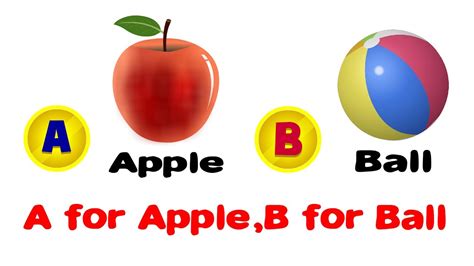 Abcd A For Apple B For Ball Abcd Youtube