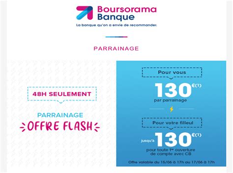 Code Parrainage Boursorama Exceptionnel jusquà 130 euros offerts