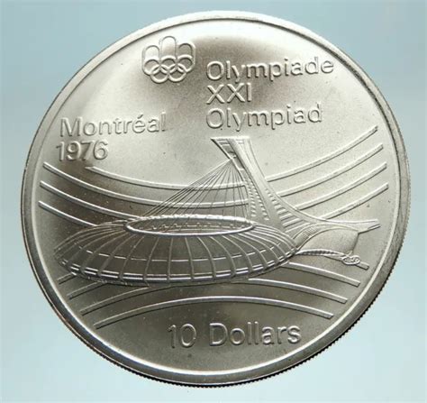 Canada Large Cm Queen Elizabeth Ii Olympics Montreal Silver