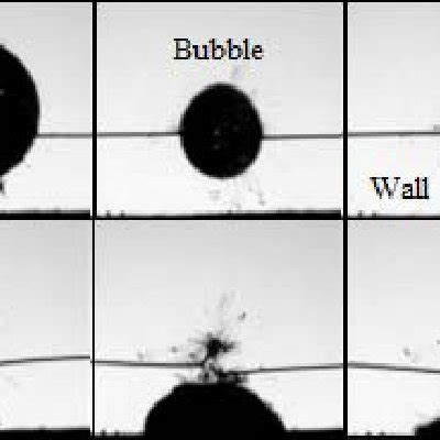 Cavitation bubble collapse close to a solid surface. | Download ...