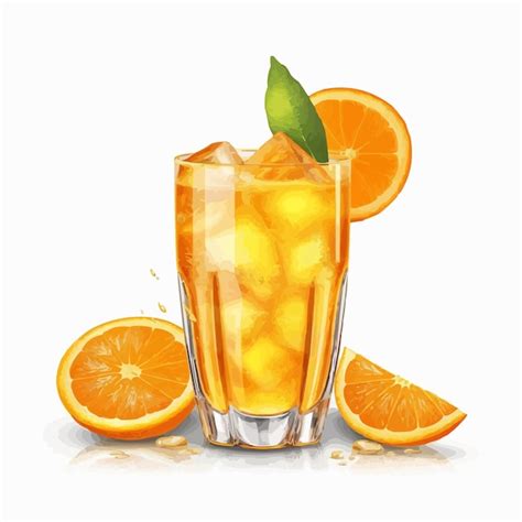 Vaso De Jugo De Jugo De Naranja Ilustraci N Vector Premium