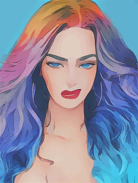 Download Colorful Woman Cartoon Profile Picture