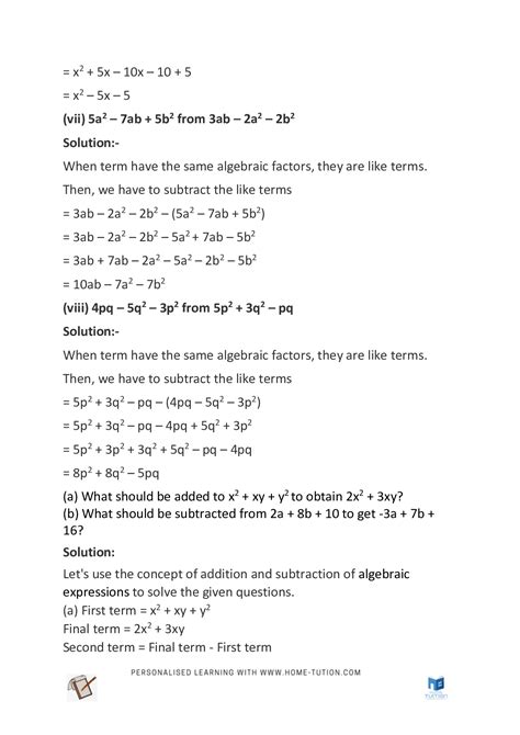 Ncert Solutions For Class 7 Maths Chapter 12 Algebraic Expressions