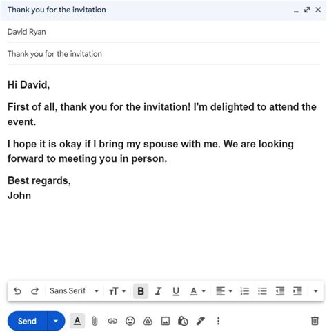 A Screenshot Of An Email From David Ryan