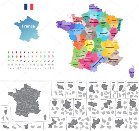 France Map Colored By Regions Stock Vector Image By ©jktu21 124653560