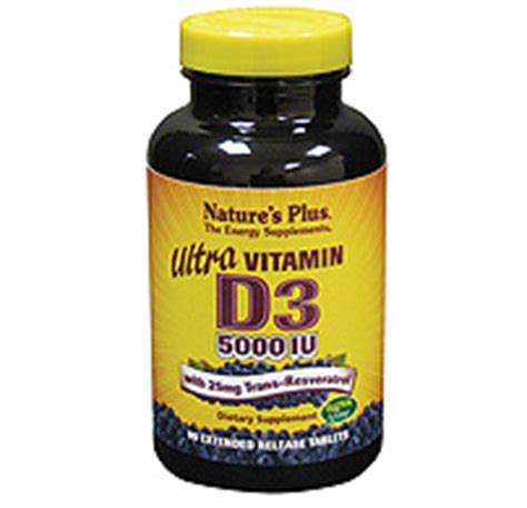 Ultra Vitamin D3 5000 IU With 25 Mg Trans Resveratrol Extended Release