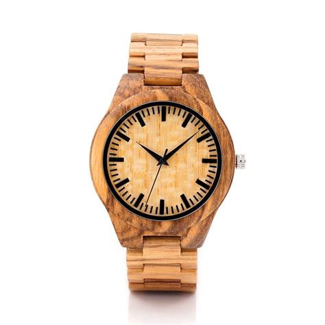 Reloj De Madera Classic Zebra Hombre