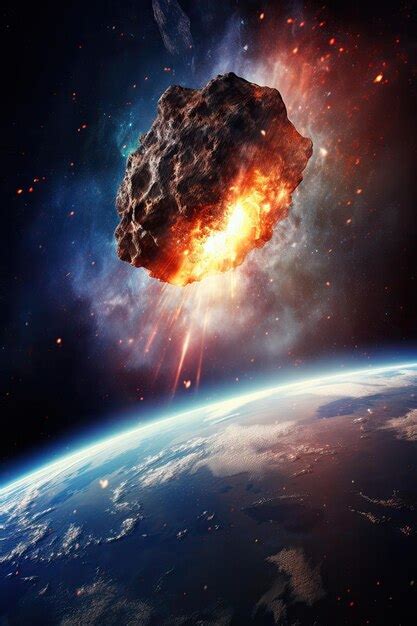 Premium Photo Space Photo Of An Asteroid Entering The Earths