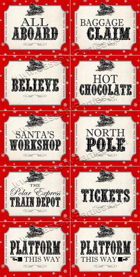 Polar Express Party Signs Instant Download Printable Etsy Polar