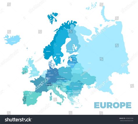 Europe Modern Detailed Map All European Stock Vector (Royalty Free ...