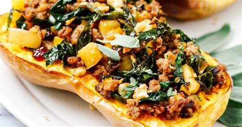 Stuffed Butternut Squash With Italian Sausage Punchfork