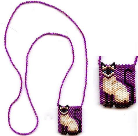 Siamese Cat Beaded Necklace Cat Bead Beaded Purses Beaded Jewelry