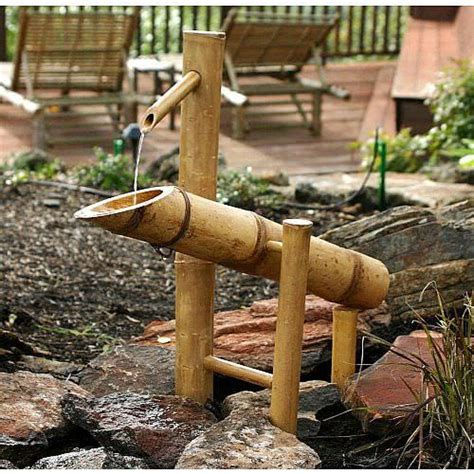 Bamboo Water Fountain In A Japanese Garden