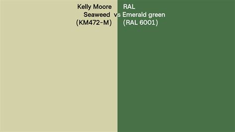 Kelly Moore Seaweed Km M Vs Emerald Green Ral Side By Side