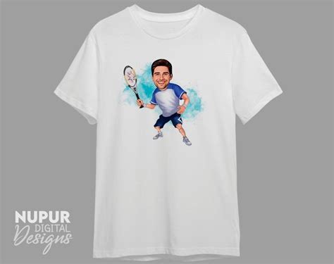 Male Tennis Player Drawing, Fully Customized Tennis Player Caricature ...