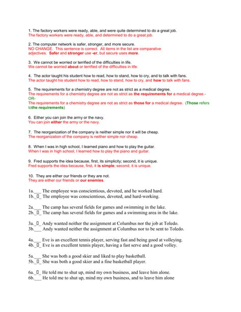 Sentence Structure Exercises Pdf