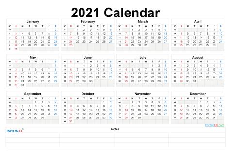 2021 Yearly Planner Printable | Free Letter Templates