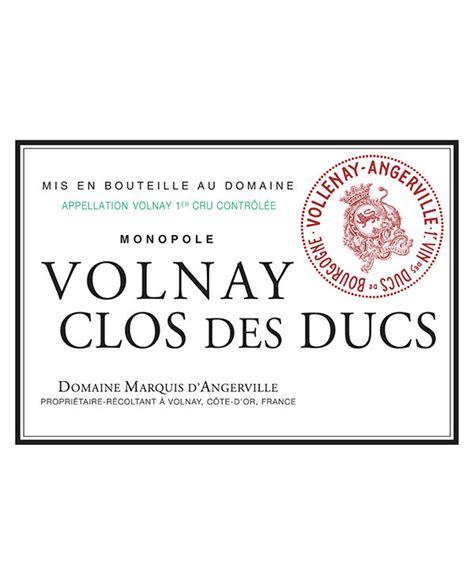 Volnay Er Cru Clos Des Ducs Marquis D Angerville Cave Anthocyanes