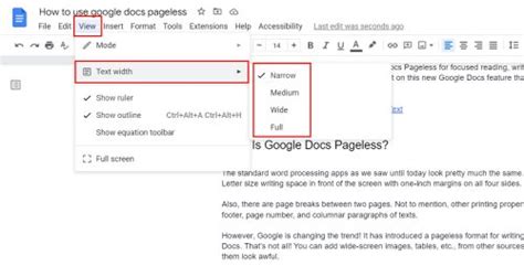 How To Use Google Docs Pageless For Focus Technipages