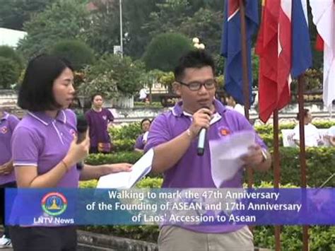 Lao NEWS On LNTV Walking To Mark The 47th Of The Founding Of ASEAN 4 8