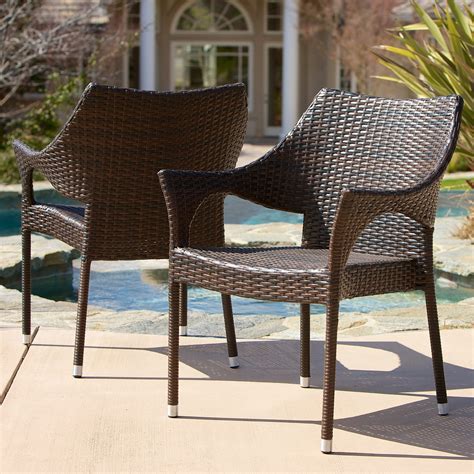 Christopher Knight Home Cliff Outdoor Wicker Chairs Set Of 2