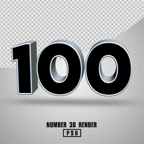 premium psd  render number  black silver color