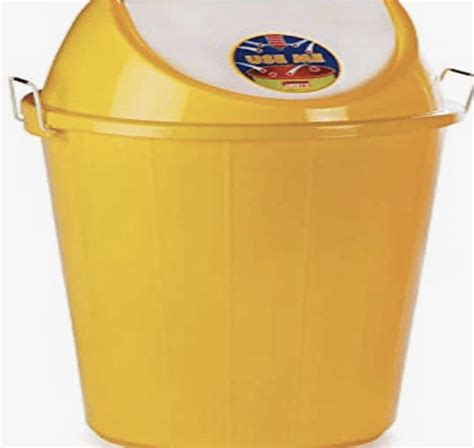 ARISTO Swing Lid Garbage Waste Dustbin 80 Ltr Yellow 51 D X 76 5