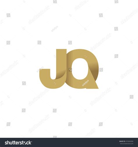 Initial Letters JQ Overlapping Fold Logo Brown Royalty Free Stock