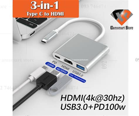 Usb Type C To Hdmi 4k Adapter 3 In 1 Usb 31 Type C 4k Hdmi Digital Av Adapter Charging Price