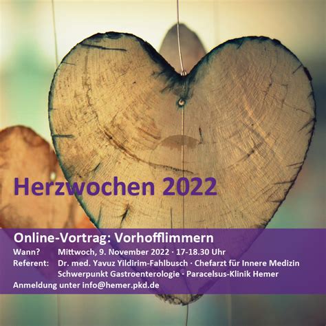 Herzwochen Online Vortrag Zum Vorhofflimmern Am November