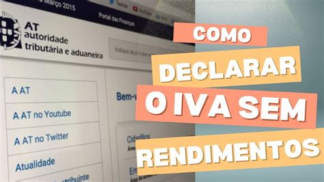 como preencher declaração periódica do iva sem rendimentos ou