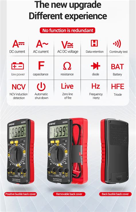 ANENG SZ08 Multimeter Digital Professional Multimetro Auto Voltmeter AC