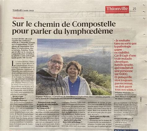 Presse Parler Du Lymphœdème Sur Le Chemin De Compostelle 2023