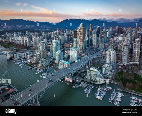 An aerial view of downtown Vancouver during sunset Stock Photo - Alamy