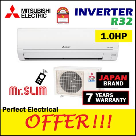 5 Star Mitsubishi Electric 1hp Inverter Aircond Air Conditioner Msy