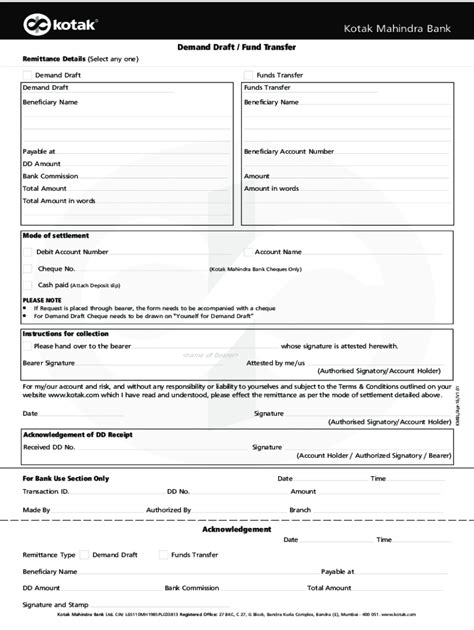 Kotak Rtgs Form Fill Online Printable Fillable Blank PdfFiller