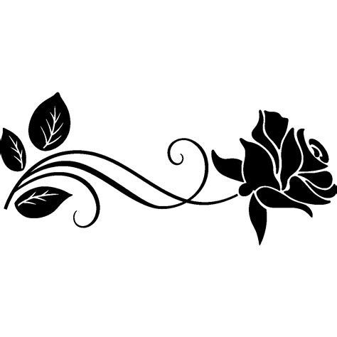 Stencil Rose Silhouette Rose Png Download 10501200 Free Images