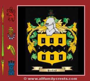 Perkins family crest and meaning of the coat of arms for the surname ...