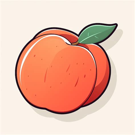 Premium Photo Ripe Peach Fruit Sticker With A White Border Vector