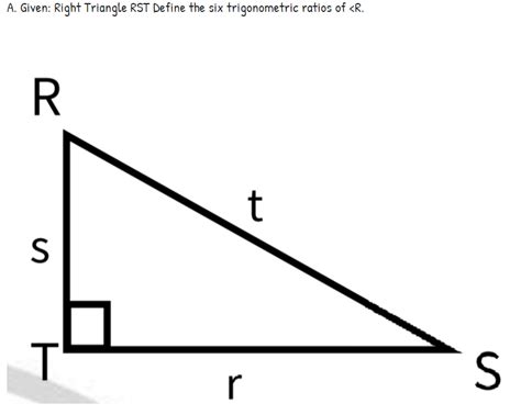 Answered A Given Right Triangle Rst Define The Bartleby