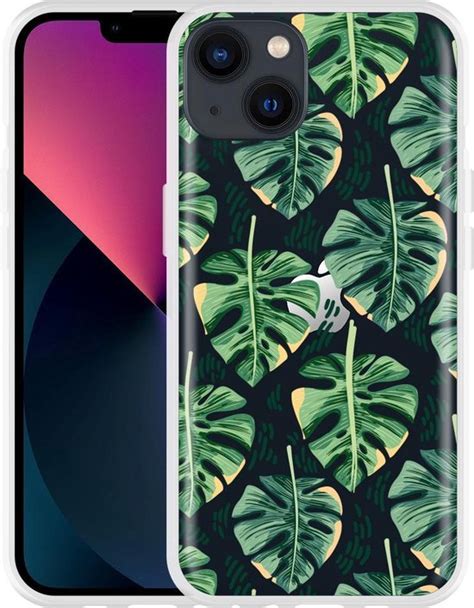 Cazy Hoesje Geschikt Voor IPhone 13 Palm Leaves Large Bol