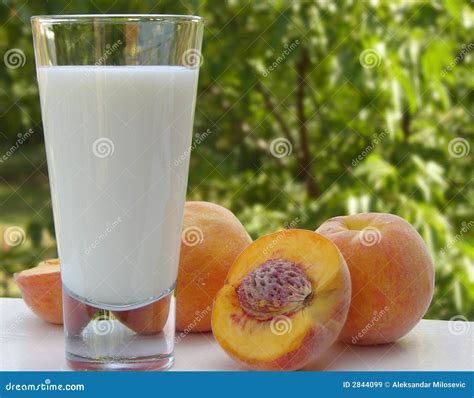 Milk And Peaches Stock Image Image Of Fresh Drink Dairy 2844099