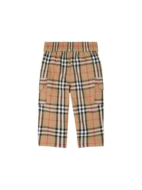 Burberry Kids Vintage Check Cotton Cargo Trousers Farfetch