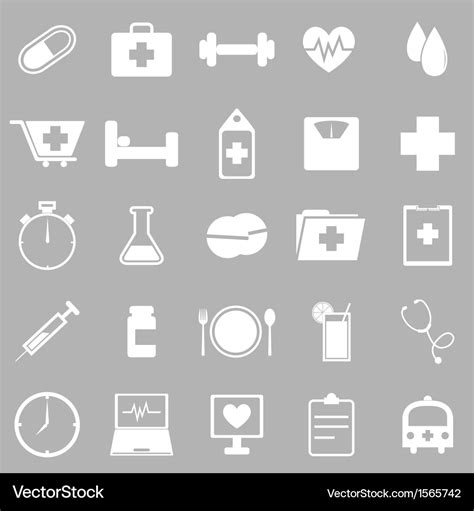 Health icons on gray background Royalty Free Vector Image