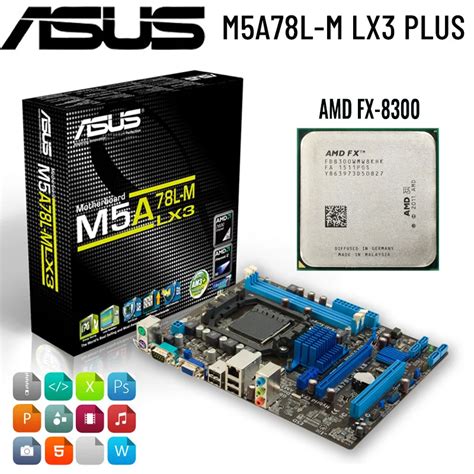 Asus M5A78L M LX3 más AMD 760G con FX 8300 Cpu Placa base Combo PCI E 2